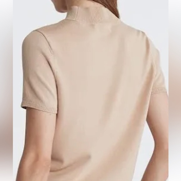 Calvin Klein Quiet Luxury Women's XL Mock Neck Cropped Monogram Sweater - Picture 3 of 8
